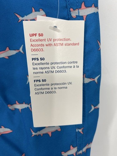 Old Navy Boys Blue Shark Print Drawstring Bottom Swim Shorts Size XL (14-16) - Picture 5 of 6