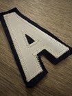 Vintage Hand Cut Tackle Twill Letter A 2 Color White On Navy 3 1/4” 3.25 Inches — photo 5
