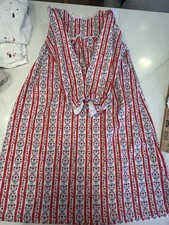 Lanz Salzburg Girls S 6/6X Flannel Nightgown Eyelet Trim Red Hearts Floral