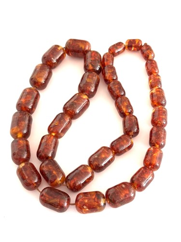 Rootbeer Colored Amber Bead Necklace Graduated 120 Grams Approx 32 Inches Long - Picture 11 of 24