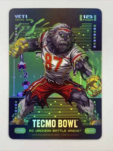 YETI (Travis Kelce) Bo Jackson Battle Arena Tecmo Glow Battlefoil 125 Power