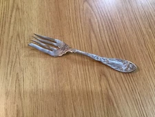 Narcissus Silver Plate Cold Meat Fork  Oxford Silver Plate Co 1908  8 1/4 "
