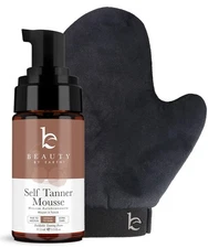 Self Tanner Tanning Mousse Kit - USA Made with Natural & Organic Ingredients, Se