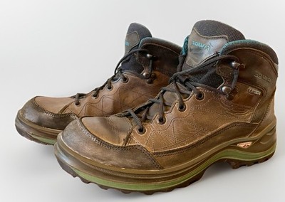 LOWA Hiking Boots Womens 11 Renegade Ankle Gore-Tex Monowrap Taupe Leather