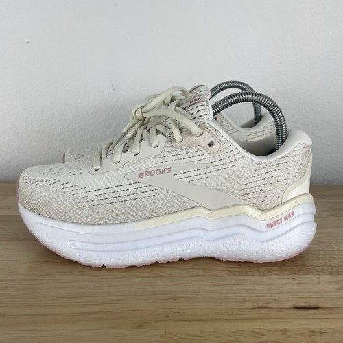 Zapatos para correr Brooks Ghost Max 2 para mujer 7,5 EE leche de coco/gris/zephyr NUEVOS - Imagen 2 de 13