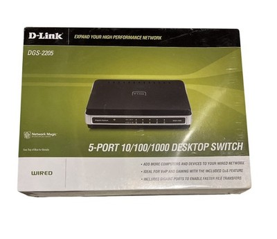 D-Link Gigabit 5 Port Desktop Switch DGS-2205 Wired Ethernet 10/100/1000  Gaming