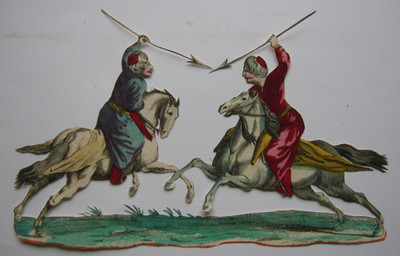 M. Engelbrecht (1684-1756) Scrap zwei kämpfende Osmanen kol Kupferst 1740