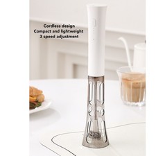Kitchen Milk Frother Wand Handheld Drink Mixer With 2 Whisk Attachments Elec SG