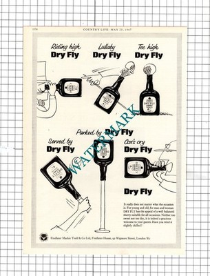 Findlater Mackie Todd & Co Ltd London Trockenfliege Sherry Werbung - 1967