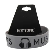 "MUSIC ALWAYS HELPS" Silicone Wristband Bracelet from Hot Topic #B2222