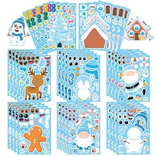 32 Sheets Make Your Own Christmas Stickers, Winter Stickers for
