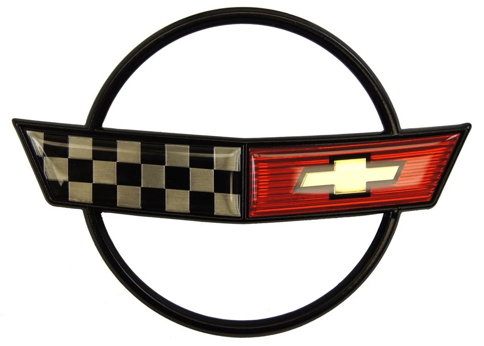 1984-1990 Chevrolet Corvette C4 Emblem Set Front Bumper & Rear Gas Door Kit Meta - Image 2 of 4