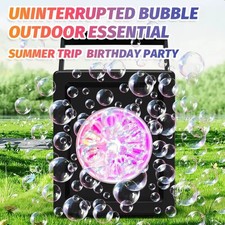 10-Hole Automatic Electric Bubble Machine Handheld Outdoor Toy Black 