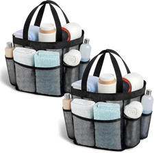2 Pack Mesh Shower Caddy, Portable 8-Pocket Dorm Shower Bags with Large Capacity