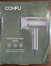 CONFU Hair Dryer 1600W with Diffuser & Nozzle – Adjustable Speeds