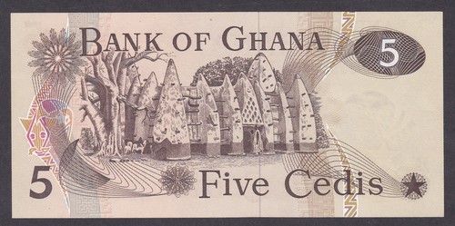 [UNC] Ersatz 1977 Ghana 5 Cedis P-15br [008-2] - Bild 2 von 2