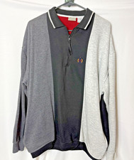 VTG Bugle Boy Company Sports Men  s Sz Large 1/4 Zip Sweatshirt Color Block 90s