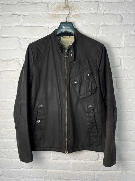 Barbour International Bonner Jacket Steve McQueen Black Wax Size L/M