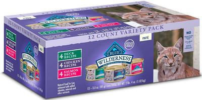 Blue Buffalo Wilderness High Protein, Natural Adult Pate Wet Cat Food Variety Pa