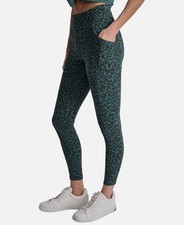Dkny Sport Women's Green Printed Standout High-Waist 7/8 Leggings Pants Size XS