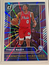 Tyrese Maxey 2024-25 Panini Donruss Franchise Feature Holo Purple Laser #1 27/99