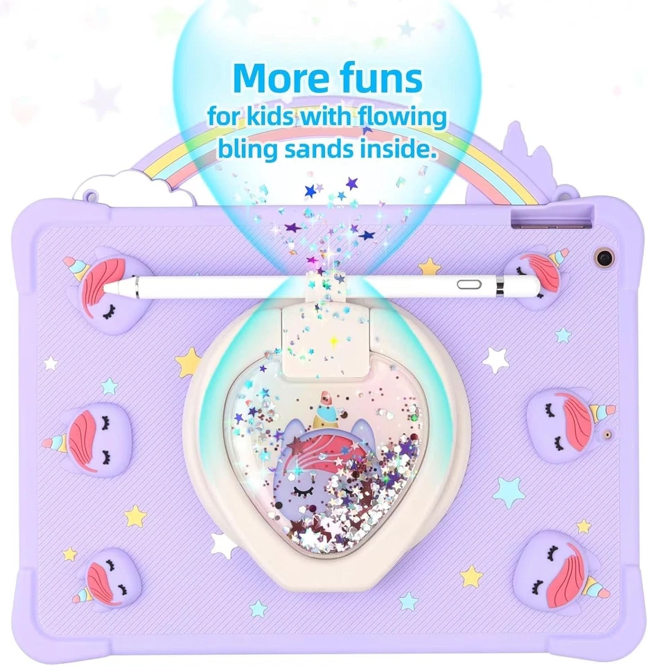 [Funda unicornio con mango arco iris súper linda] iPad Air de 9,7 pulgadas para niños primera generación, 2018... Foto 2 de 4