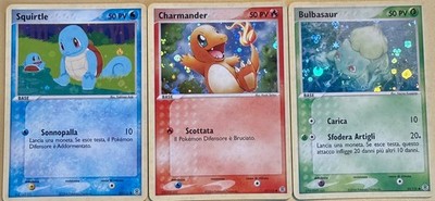 Bulbasaur, Charmender, Squirtle Reverse - Ex Fire Red & Leaf Green - 2004