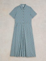 White Stuff Women's Rua Shirt Dress Jersey Collar Short Sleeve Casual Outfit