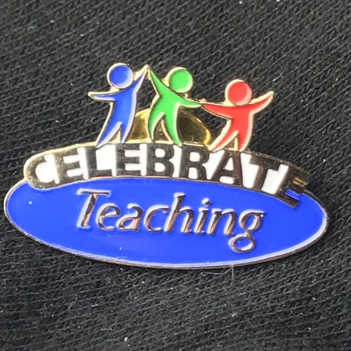 Celebrate Teaching Gold Tone Enamel Vintage Pin Brooch Teacher Appreciation