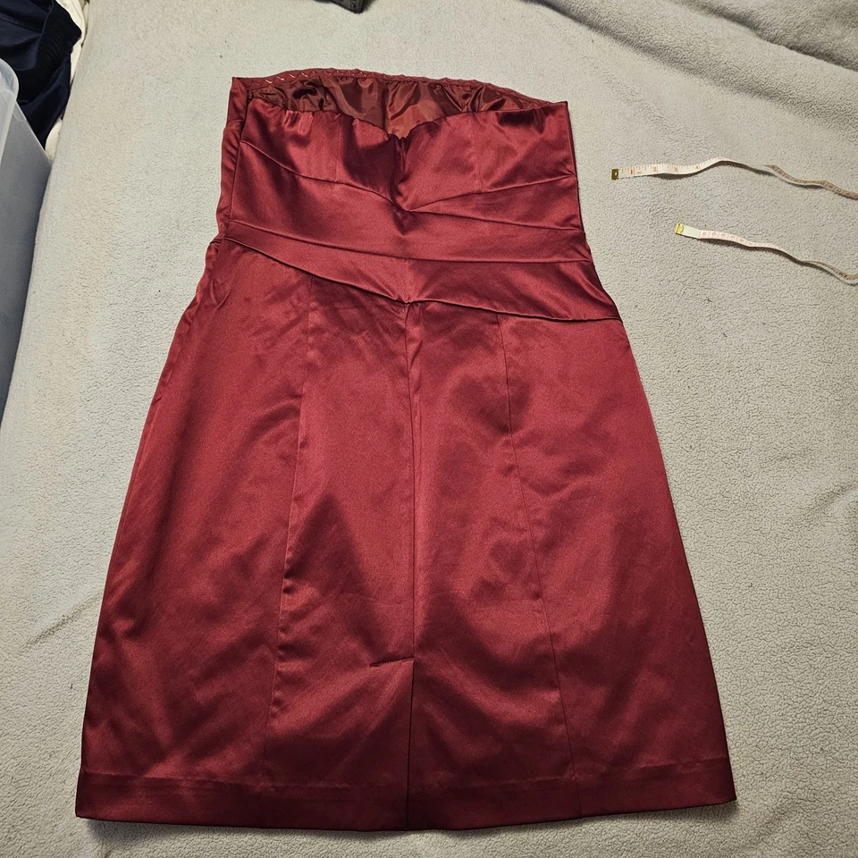 Vestido vaina de cóctel formal sin tirantes rojo talla 10 The Limited para mujer Foto 2 de 4