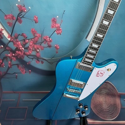 US Warehouse Blue Firebird  Electric Guitar  Rosewood Fingerboard Chrome Part