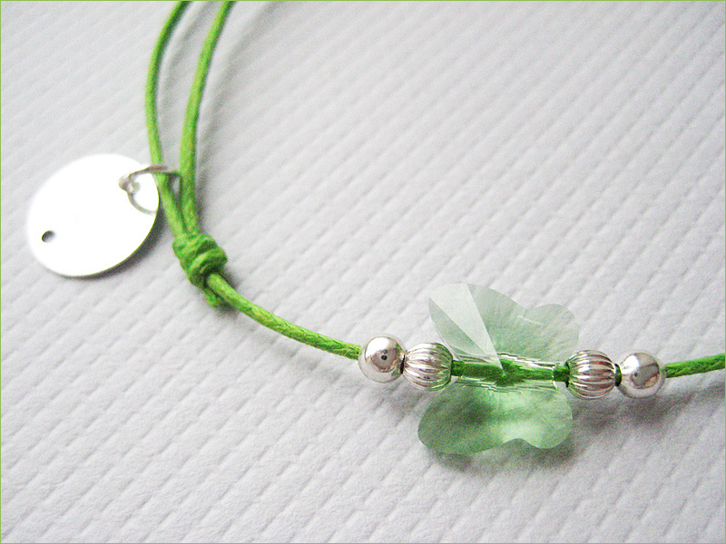 Bracelet papillon en argent 925 et authentique cristal Swarovski BC17vp