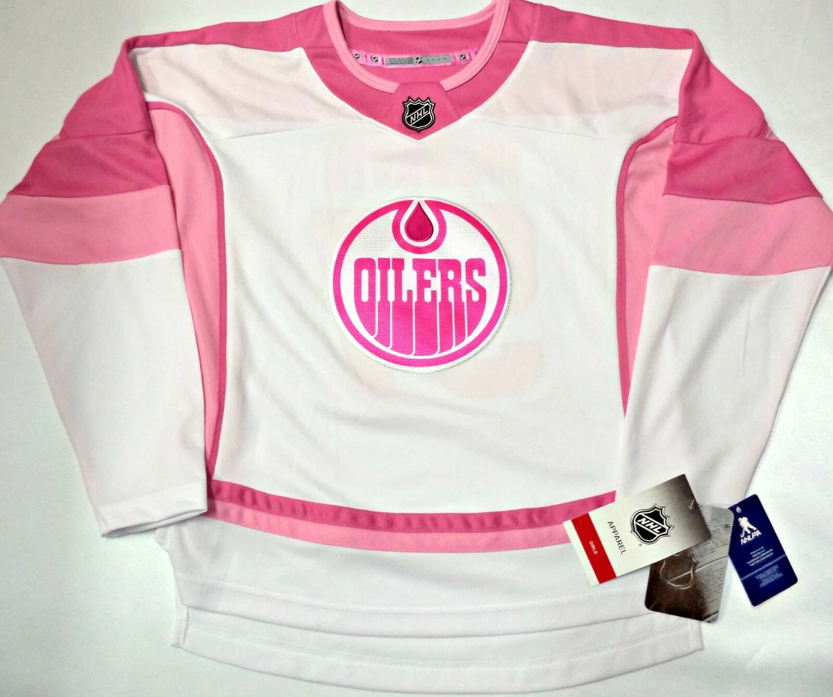 Girls Youth NHL Edmonton Oilers Connor McDavid White/Pink - Fashion Jersey  - Sports Closet