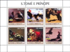 Sao Tome 2003 Cockerels/Birds/Chickens/Nature/Scouts/Jamboree 6v m/s (n41407g)