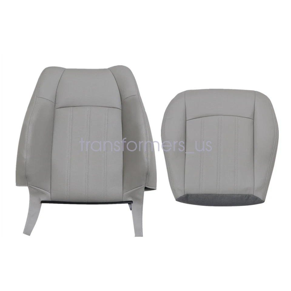 2 PIEZAS Para Chrysler 300C 2005-2010 Parte Inferior y Superior Cuero Cubierta de Asiento Gris Claro Foto 2 de 4