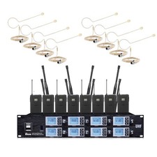 Church Wireless Microphone System UHF 8 Single Ear Earset Headworn Condenser mic