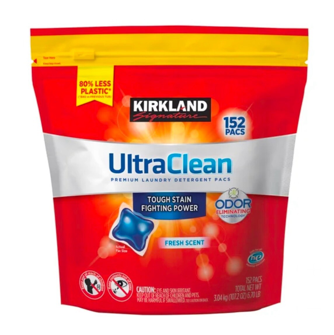 Kirkland Signature Ultra Clean HE Laundry Detergent Pacs, 152-count