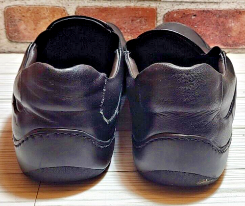 Bruno Magli Black Leather Casual Business Loafers Size 10.5 M Made in Italy 5501 - Picture 5 of 13