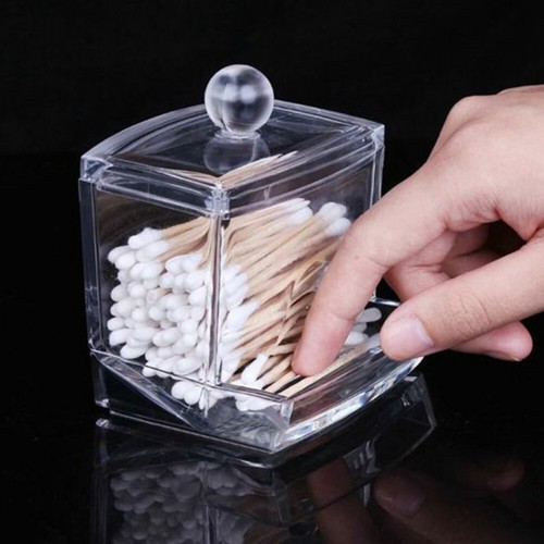 Bud Holder Clear Acrylic Cotton Swab Box Container Case Organizer Makeup - Picture 6 of 10