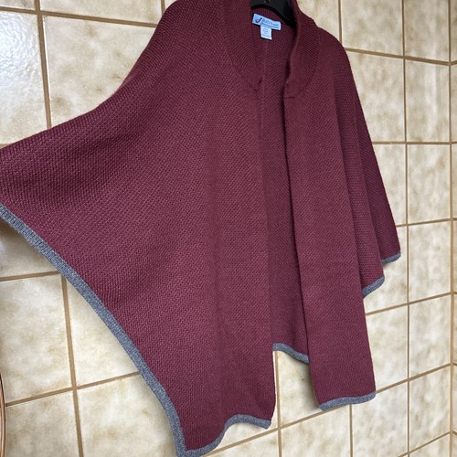 Alicia Peru Alpaca Wool Cape Shawl Cover Artsy Winter Lagenlook, Sz Lg - Picture 4 of 14