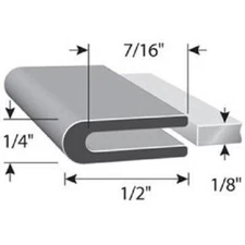 U Channel EPDM Rubber Edge Trim 1/8" HR 71F SOLD BY THE FOOT 1/8 X 7/16