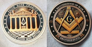 Masonic Coin Unknown Secret Mystery Lodge Gold Silver Black Free Masonry Mason