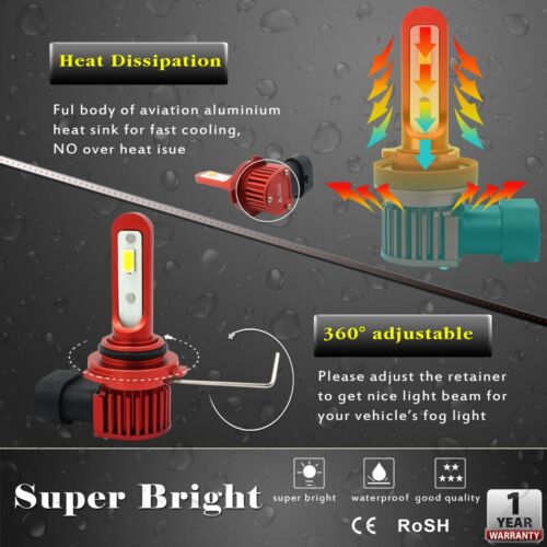 Brightest LED Xenon White H11 Fog Light Bulb, Best Lumen Per Dollar Value Lamp - Picture 9 of 11
