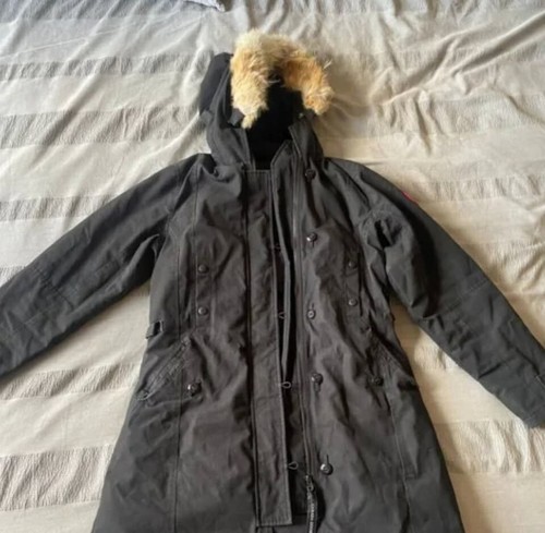 Women's CANADA GOOSE Kensington Parka Down Puffer Jacket Coat Fur Black (Small) - Picture 9 of 9