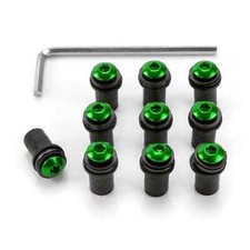 10 pcs. Aluminum Windscreen bolts M4 green