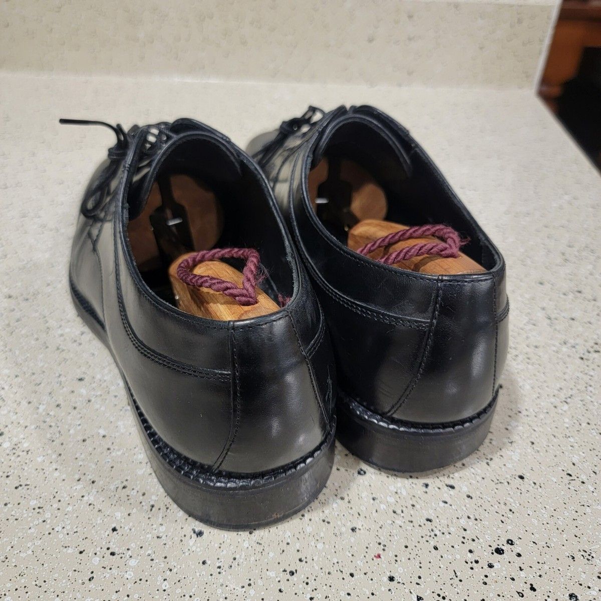 MENS COLE HAAN SPLIT TOE BLACK LEATHER OXFORD DRESS SHOES 