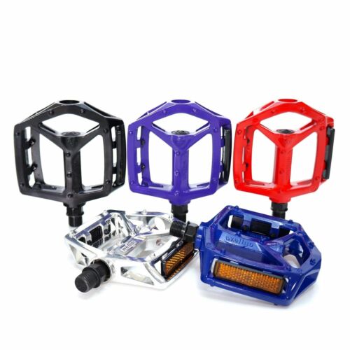 WELLGO MG-3 Fixed Pin Bike Pedals for MTB BMX DH Platform 9/16'' Black Red Blue - Picture 1 of 8