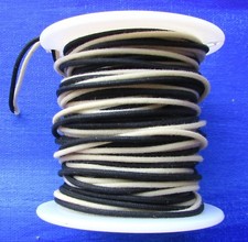 50 ft" Gavitt Vintage style Cloth Push Back Guitar Wire Black  White 22ga Spool