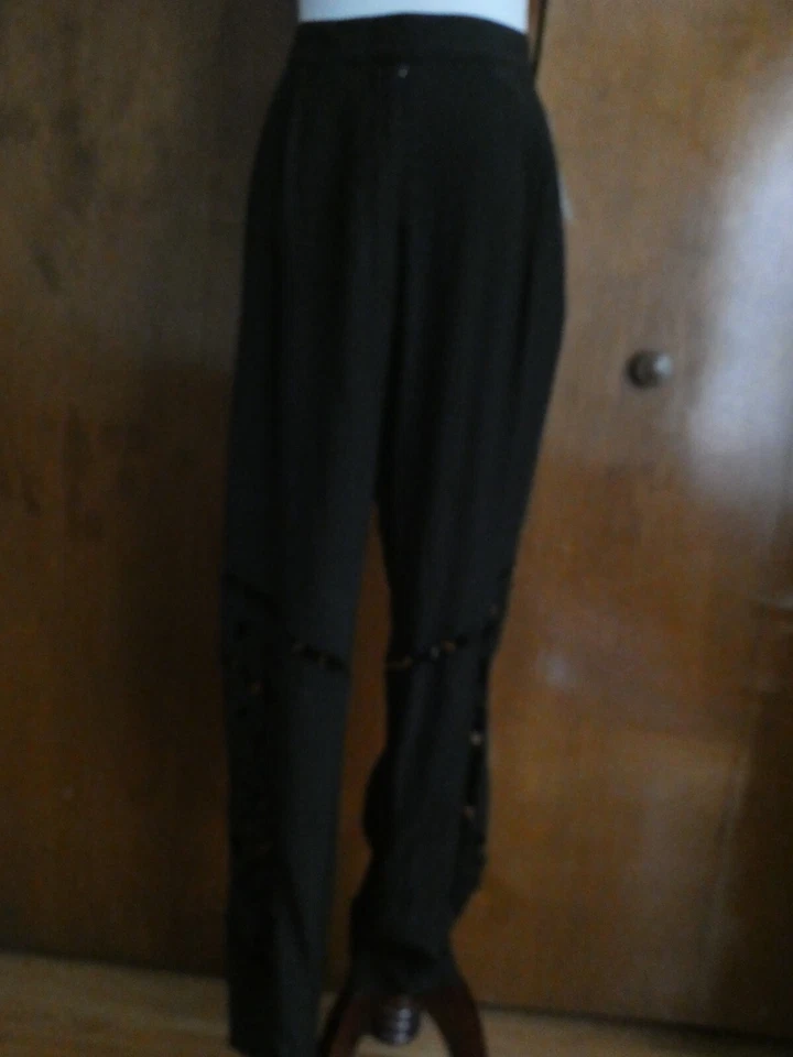 Anthropologie Women's Black Evening 100% Rayon Pants Size 10