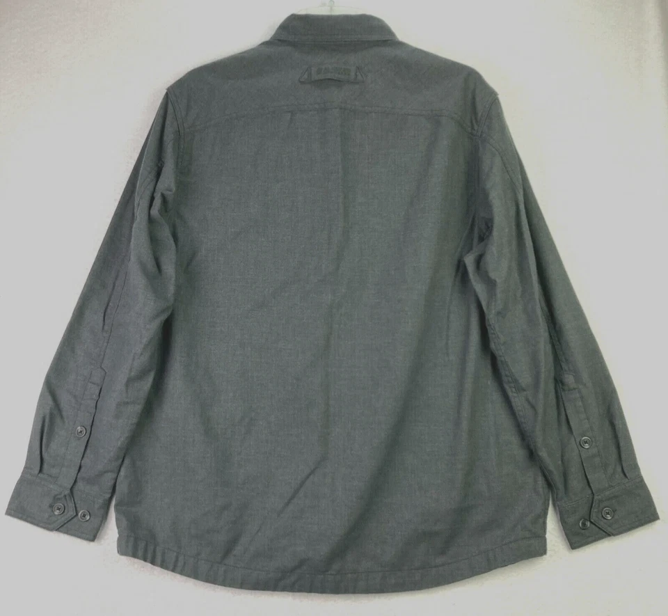 Duluth Trading Alaskan Hardgear Flannel Shirt Gray Button Up Men's L Cotton - Image 2 of 4